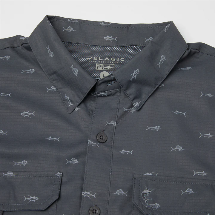 Keys SS Tiny Fish Fishing Shirt - Graphite