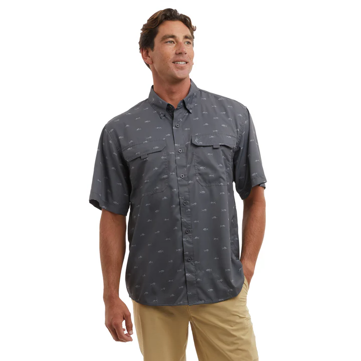Keys SS Tiny Fish Fishing Shirt - Graphite
