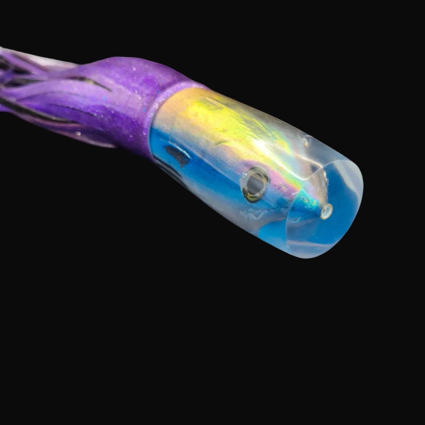 Alii Kai Medium HH, skirted in purple/black Blue Ocean rubber skirts