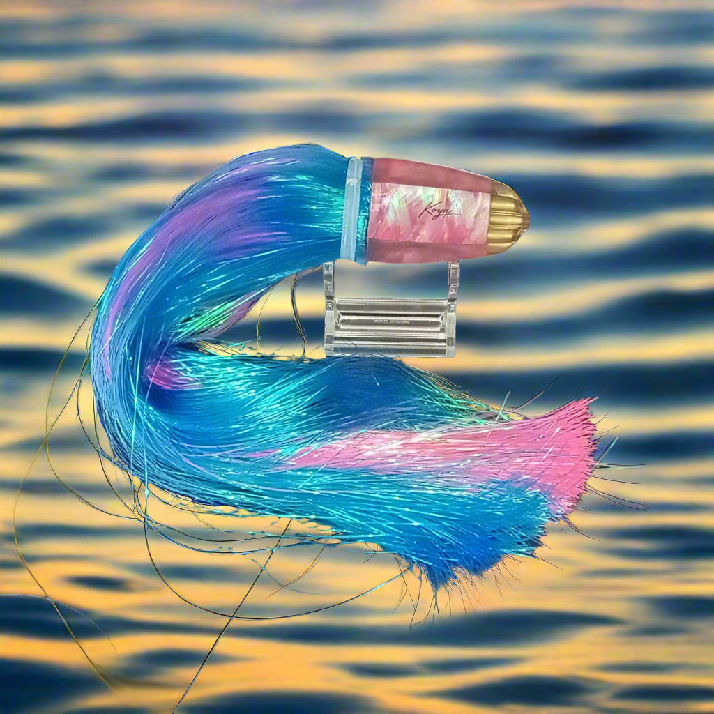 Koya 9" clean sweep (jetted) Ice blue over pink Flash
