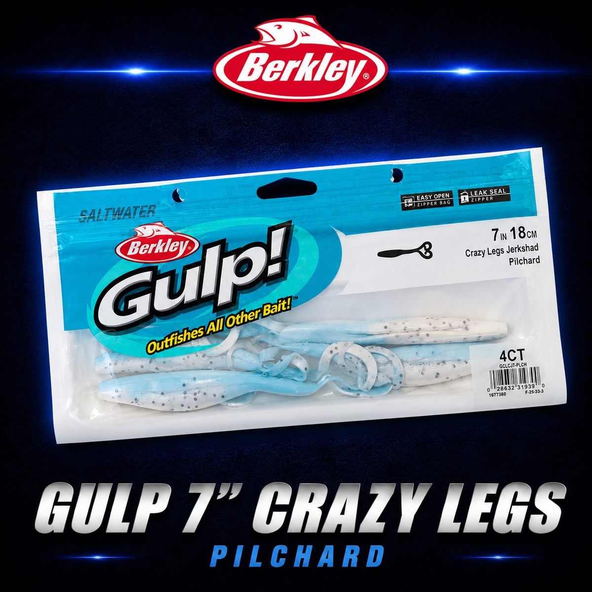 Berkley Gulp Pilchard Crazy Legs, Softbait, Warren Hay Marine, Whangarei