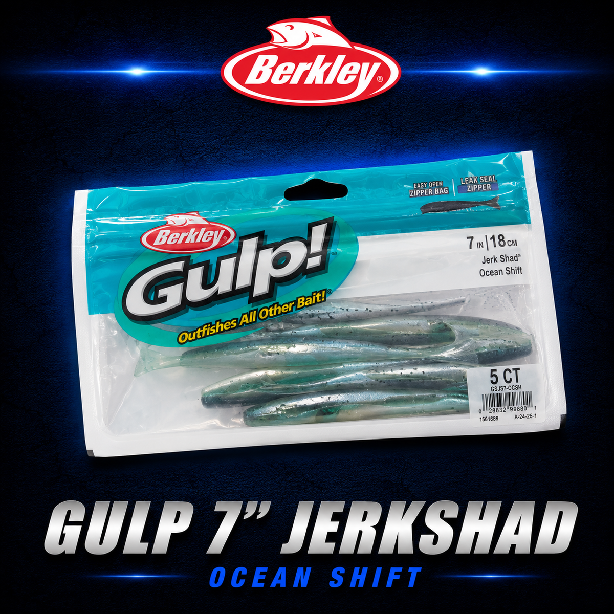 Berkley Gulp 7" Ocean Shift Jerkshad, Softbait, Warren Hay Marine, Whangarei