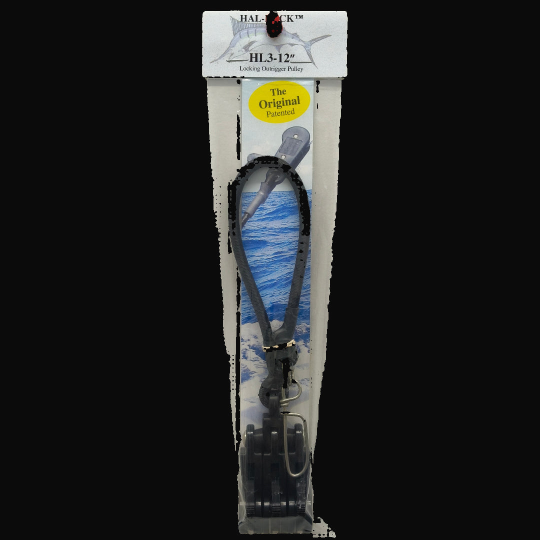 Hal-Lock Triple Locking Outrigger Pulley – triple roller outrigger pulley with secure locking system for precise multi-line trolling control.