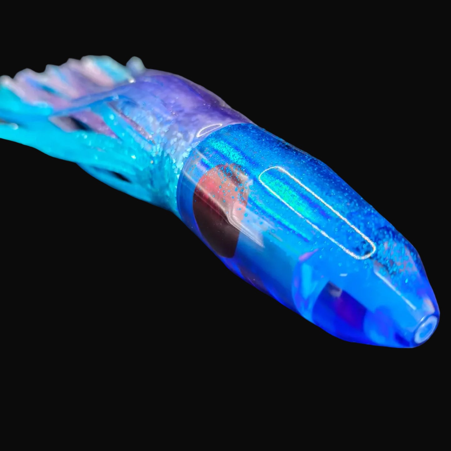 Tantrum TTS Small Dark Blue Bullet Head Game Fishing Lure – Blue over Purple Blue Ocean Skirts