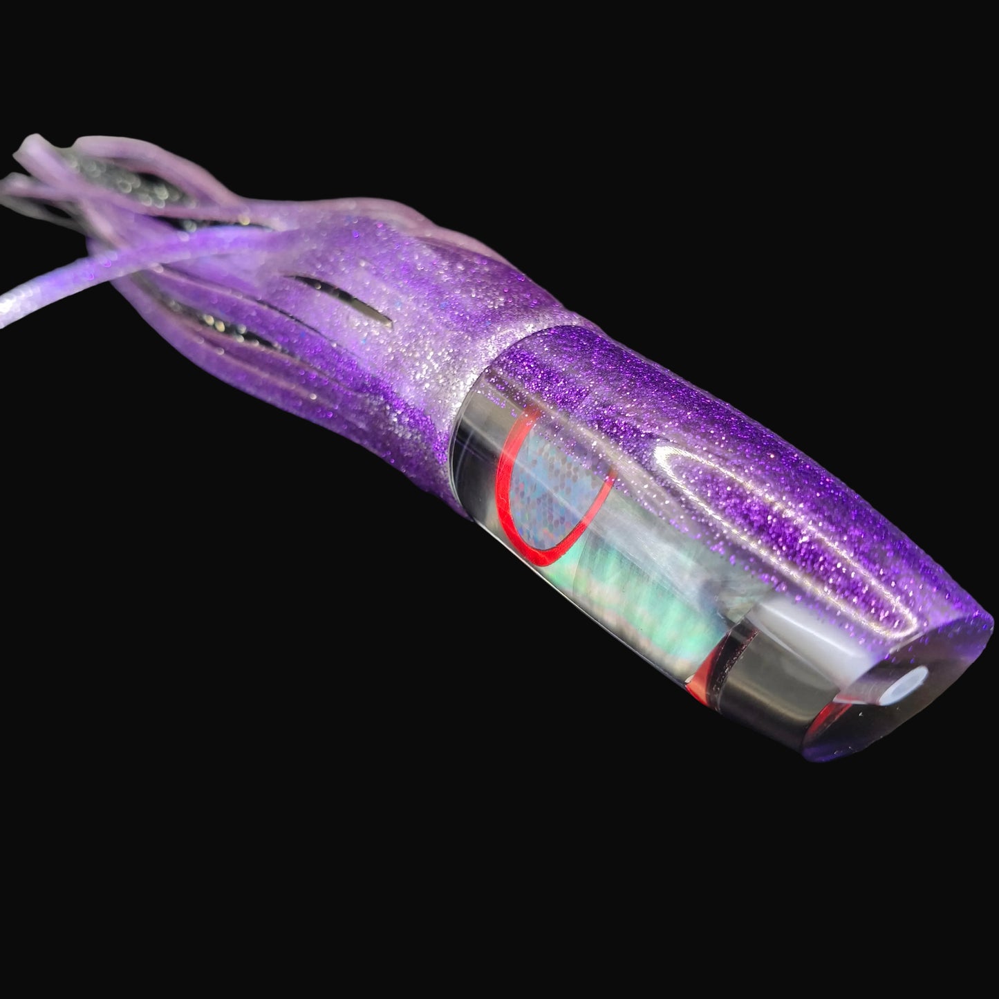 Tantrum TTS Medium Plunger Head Game Fishing Lure – Purple over Black Blue Ocean Skirts