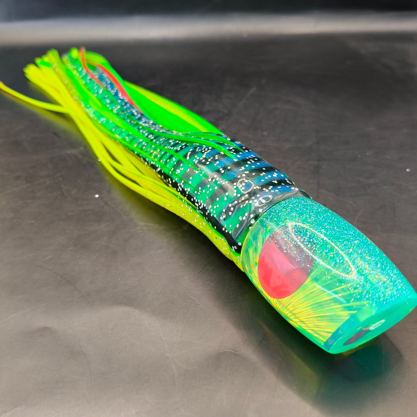 Tantrum TTS Medium Bandit Game Fishing Lure – Fluoro Yellow with Green/Yellow Skirts (VAN)