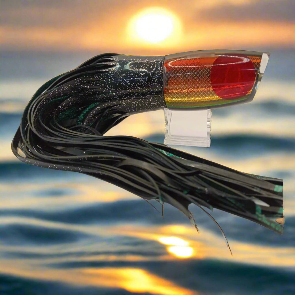 Koya large POI Dog (Rainbow scale, red eye) Skirted in Black green / black