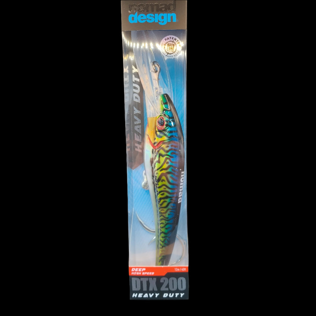 Nomad DTX200HD Green Mackerel lure – 200mm trolling lure with BKK hooks, dives deep and trolls fast