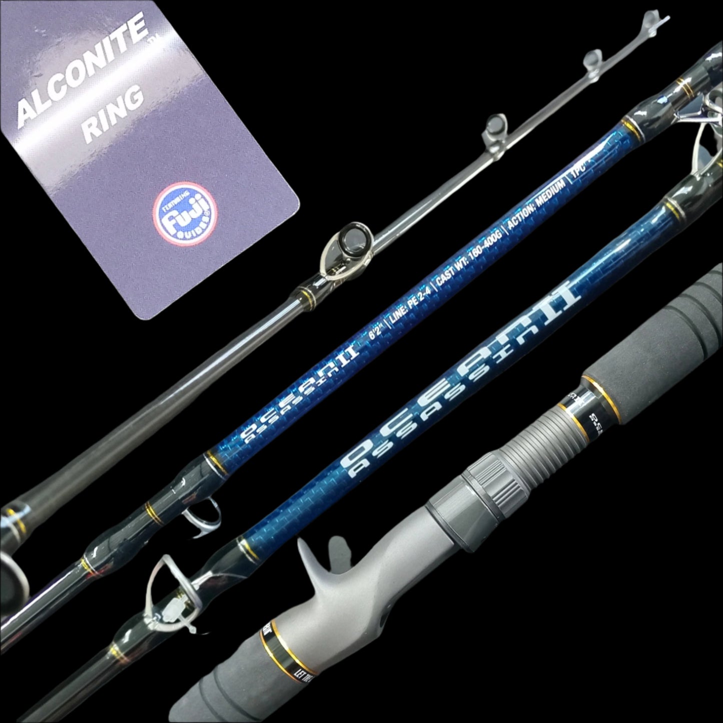 Penn Ocean Assassin II 6'2"PE 2-4 Medium Action spiral wrapped OH rod