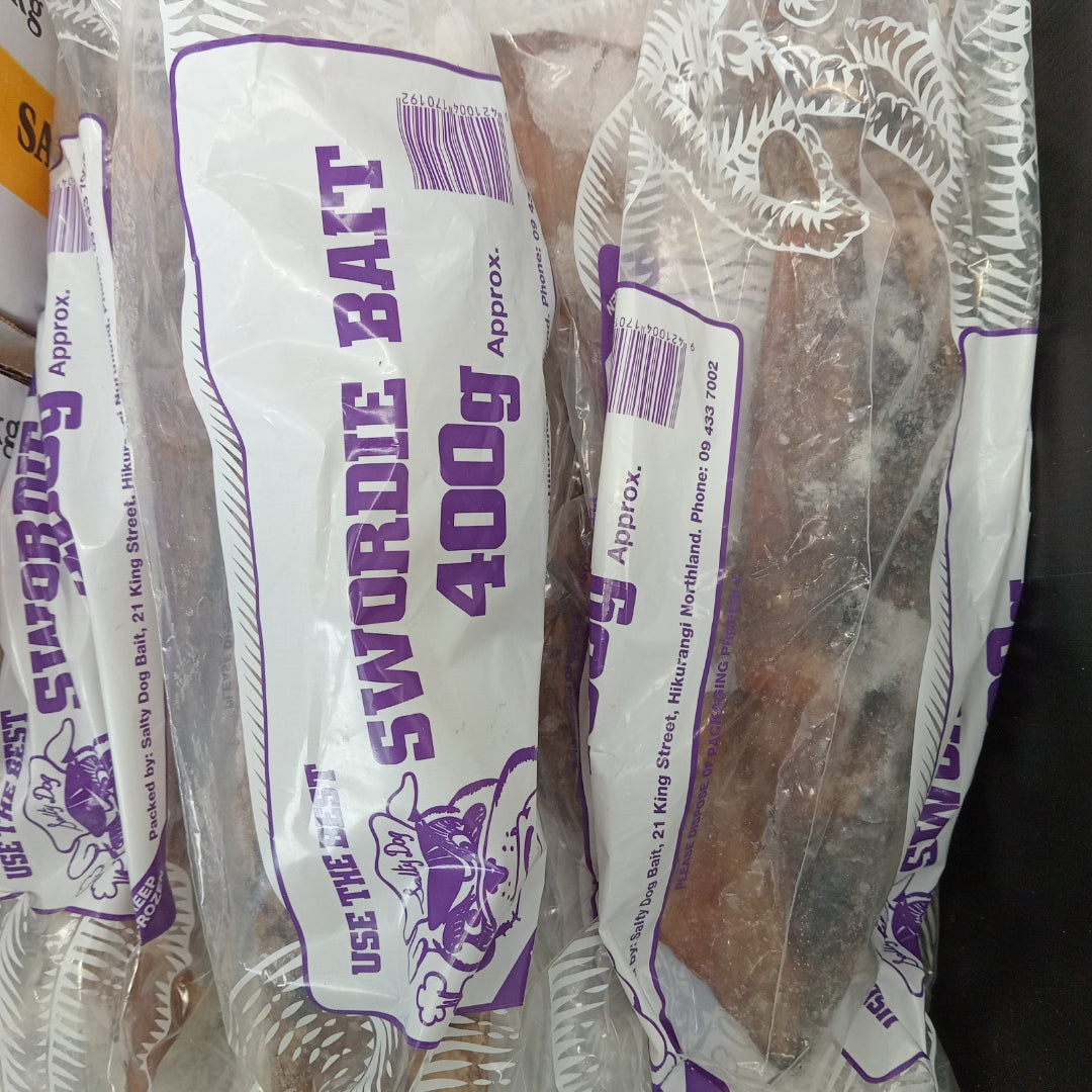 Salty Dog Single 400g Sword Fishing Squid – whole fresh-frozen bait for swordfish, available at Warren Hay Marine.
