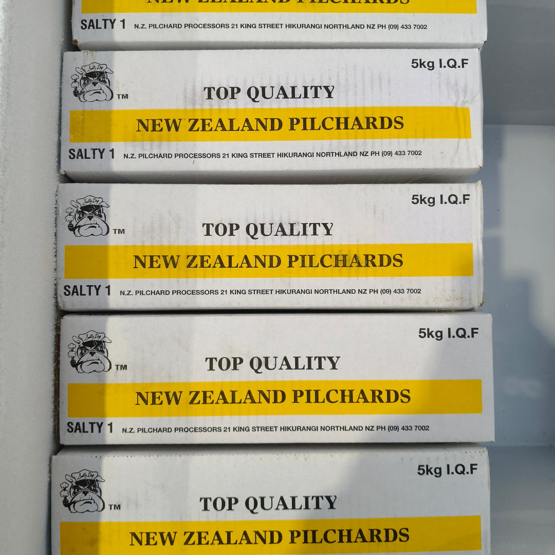 5kg bag of NZ Salty Dog Pilchards – bait for fishing, available at Warren Hay Marine.