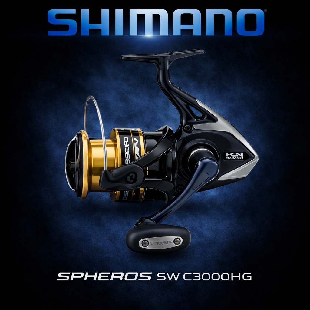 Shimano Spheros SW C3000HG spinning reel black and gold saltwater fishing reel