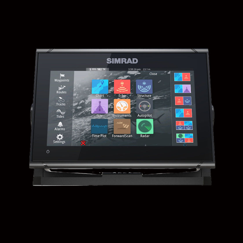 Simrad GO9 XSE chartplotter with Active Imaging 3-in-1 transducer at Warren Hay Marine Whangārei