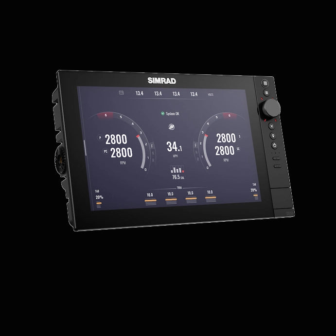 Simrad NSS 4 Series – customizable marine multifunction display with touchscreen, dial, and keypad at Warren Hay Marine, Whangarei