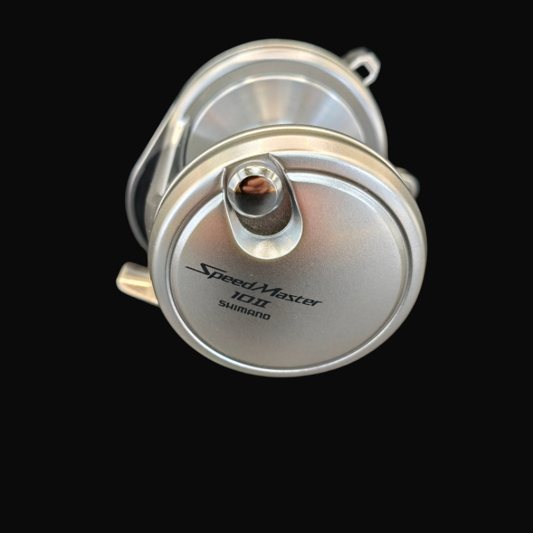 Shimano Speedmaster 10II 2-speed lever drag reel – compact, high-performance saltwater reel with aluminium frame and Cross Carbon Drag.