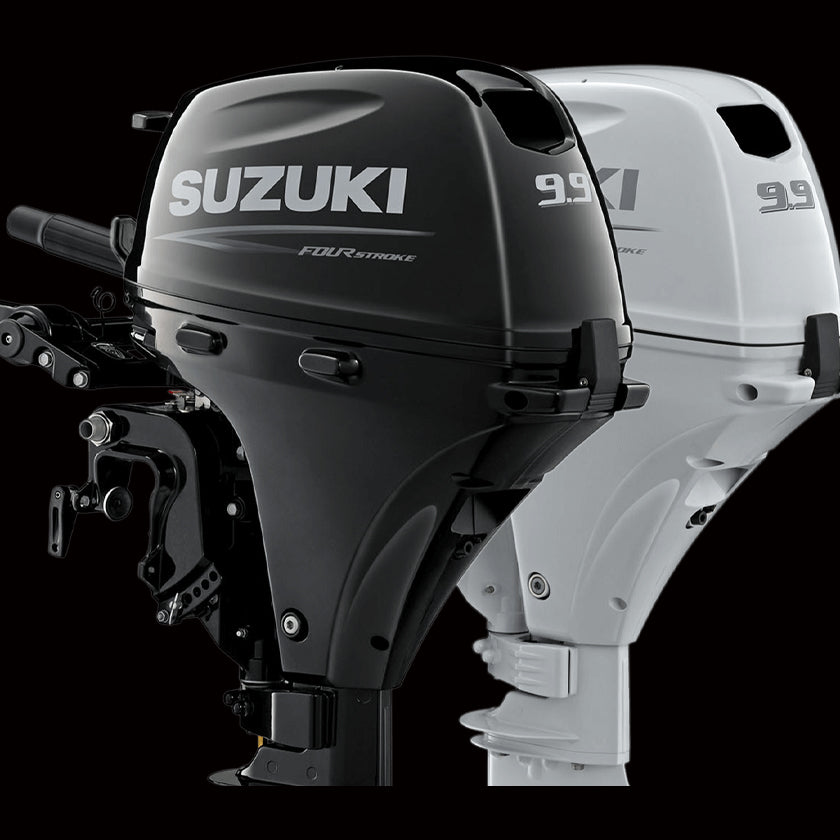 Suzuki DF9.9A 4-stroke 9.9HP outboard motor, portable and reliable, available at Warren Hay Marine Whangārei