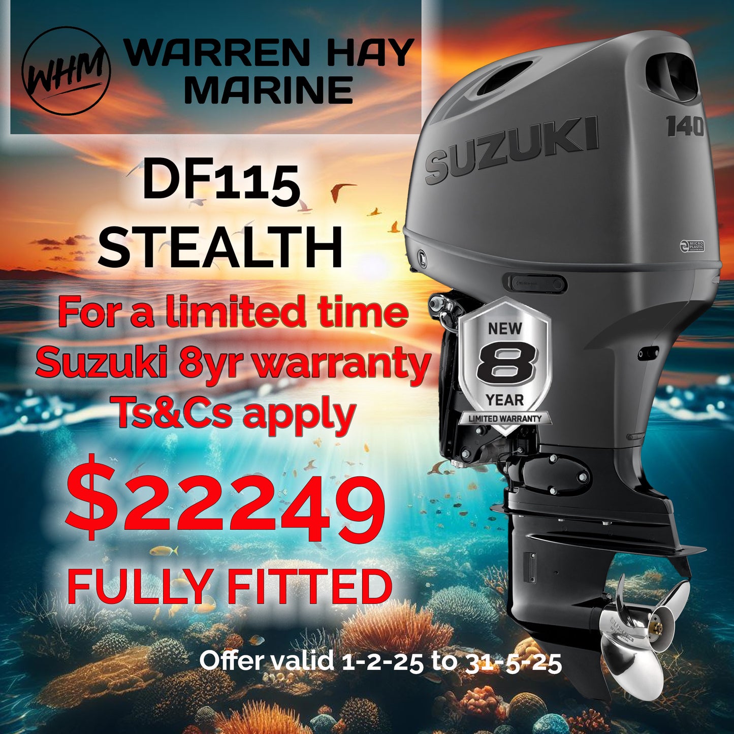 Repower with Suzuki Outboards fully fitted deals in Warren Hay Marine.