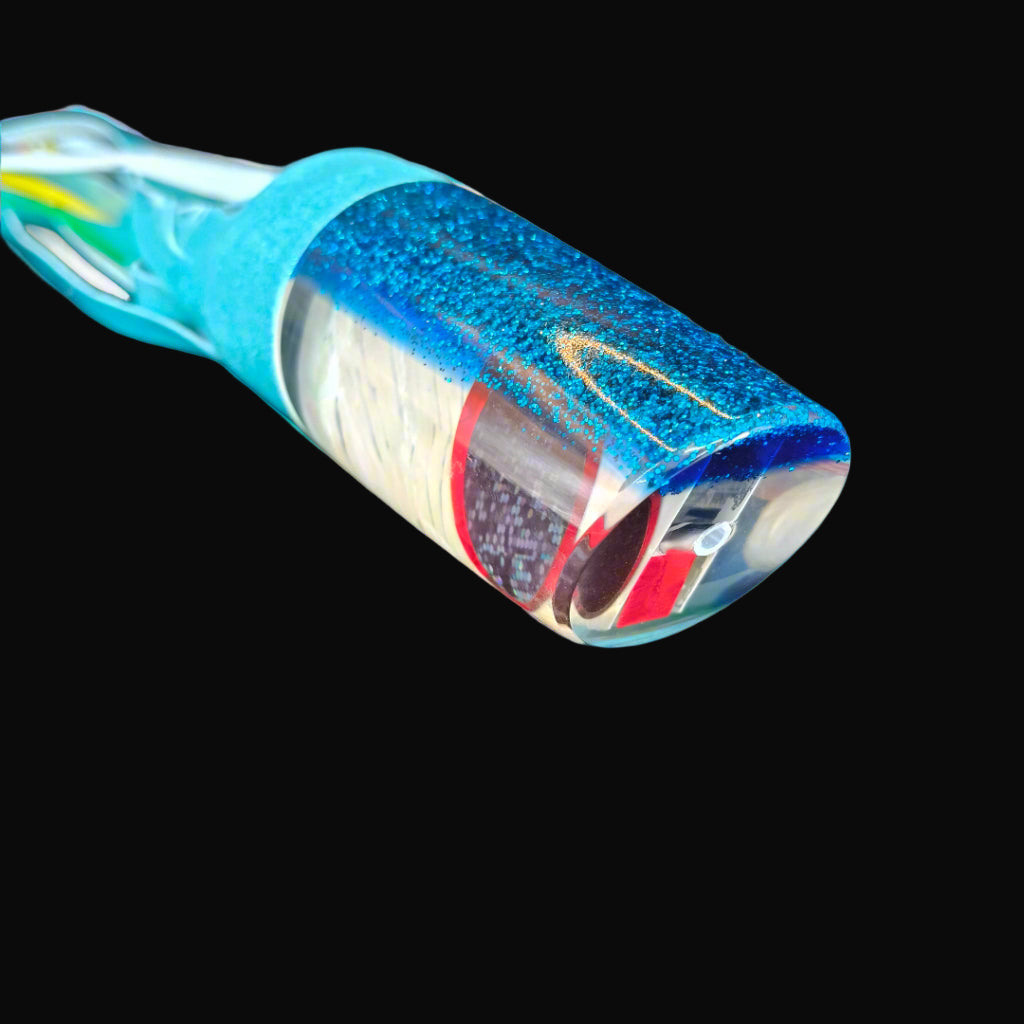 "Tantrum XL Kaboom game lure skirted in premium vinyls for marlin and big game fishing"