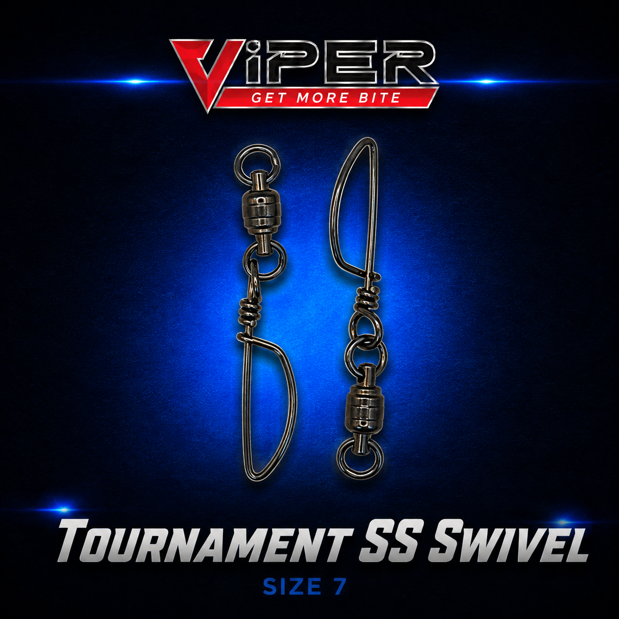 Viper Tournament Stainless Steel Swivel Size 7 heavy-duty snap swivels for offshore and game fishing.