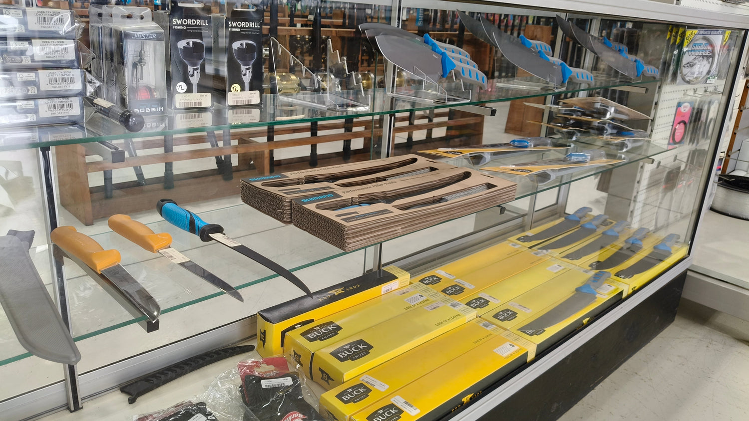 Fillet and Fishing Knives NZ, Precision Fish Filleting Knives on display at Warren Hay Marine