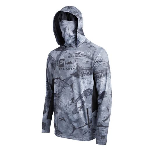 Exo-Tech Hooded Fishing Shirt - Open Seas Camo Black