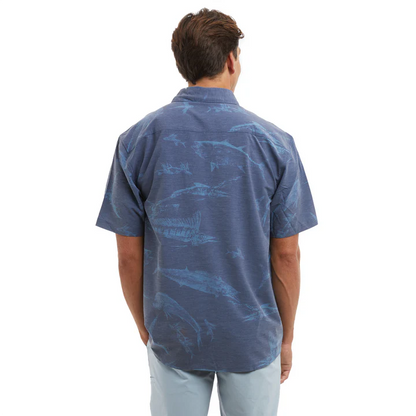 The Topshot Button Up T-Shirt - Gyotaku Navy