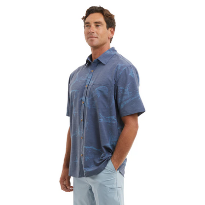 The Topshot Button Up T-Shirt - Gyotaku Navy