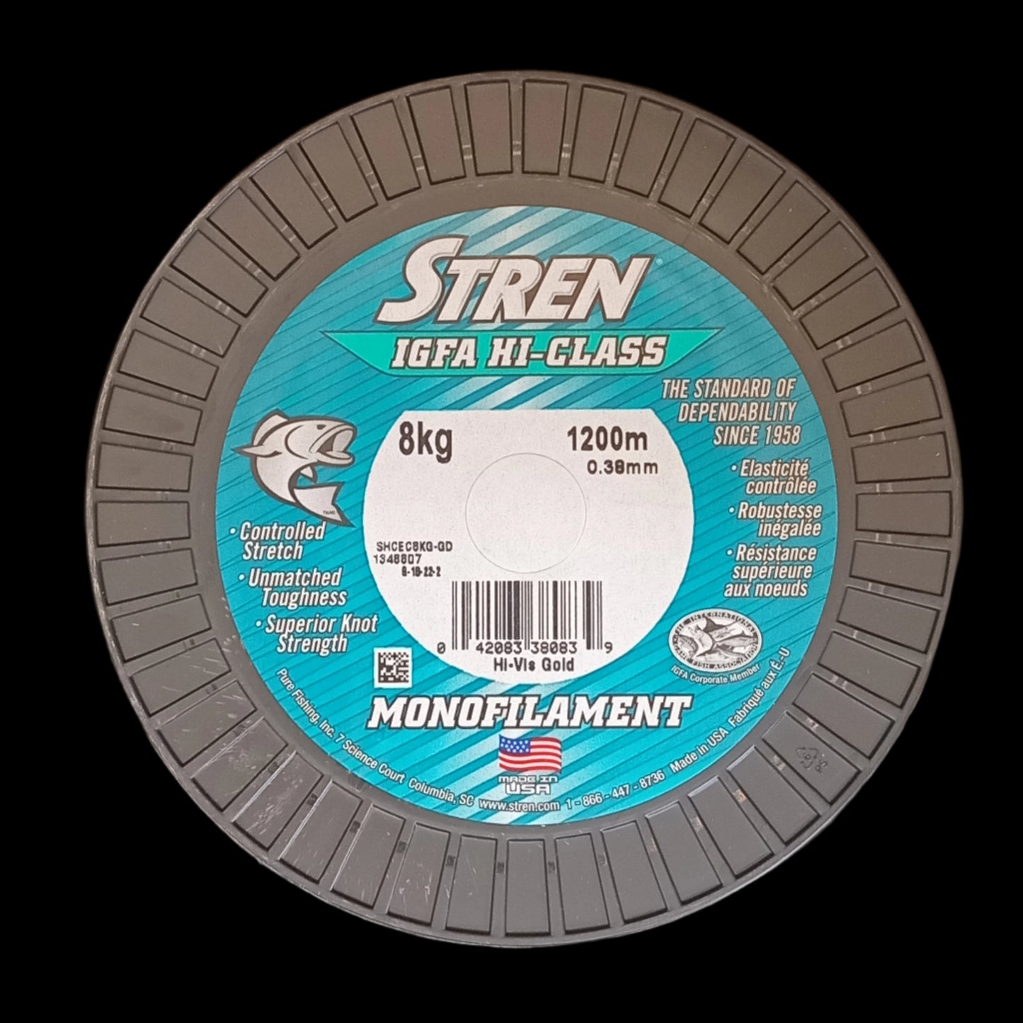 STREN IGFA HI-CLASS 8kg 1200m Hi Vis Gold.