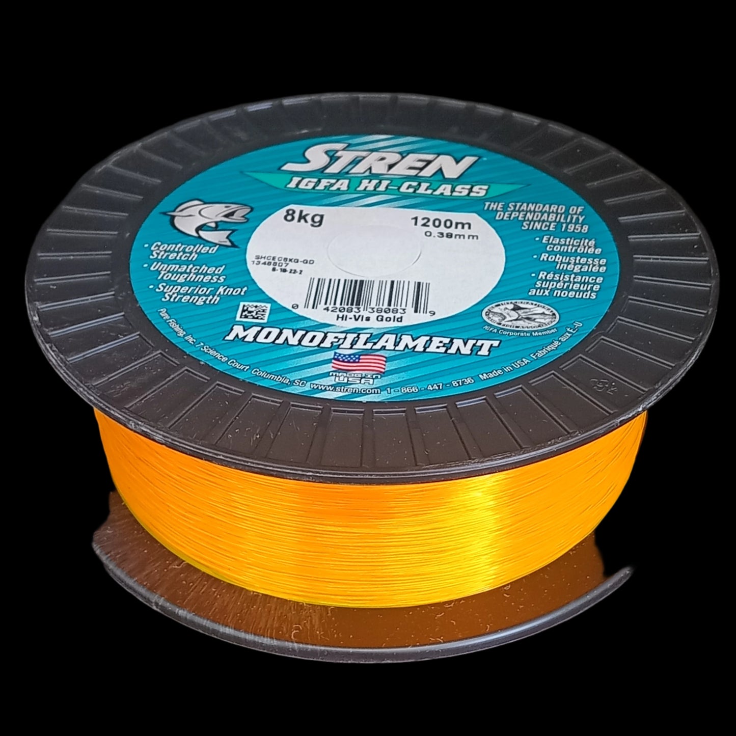 STREN IGFA HI-CLASS 8kg 1200m Hi Vis Gold.