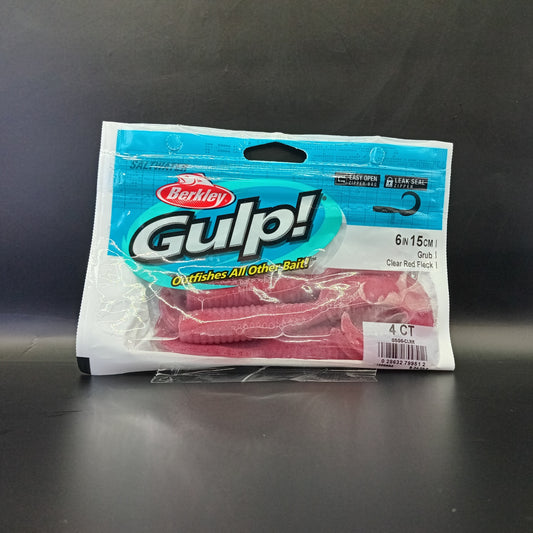 Gulp 6" Grub "Clear Red Fleck"