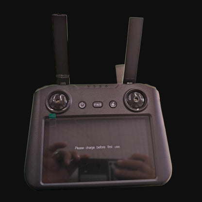 Aeroo Drone remote Smart control with antennas on a glass surface