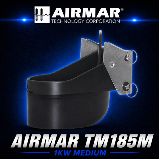 Airmar TM185M 1kW medium-frequency CHIRP transom mount transducer for marine fish finders.