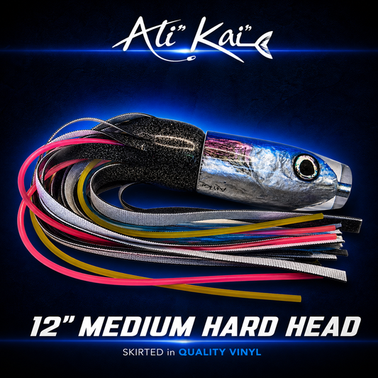 Ali'i Kai Medium Hard Head Orion Silver vinyl skirted lure with tuff tail highlights NZ