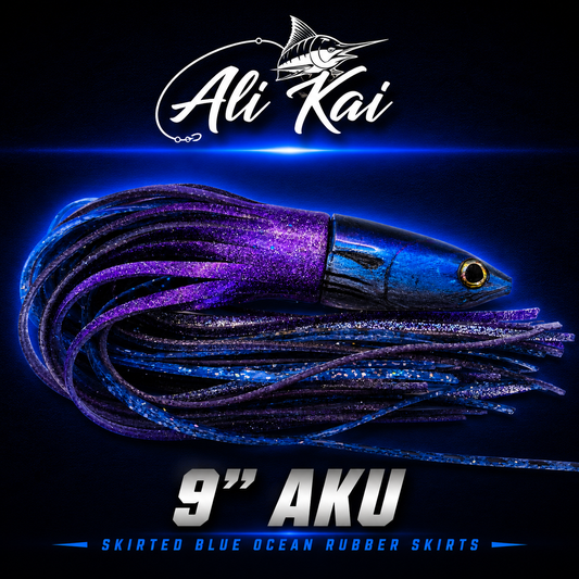 Ali'i Kai 9" Aku | Purple Blue Ocean rubber skirts