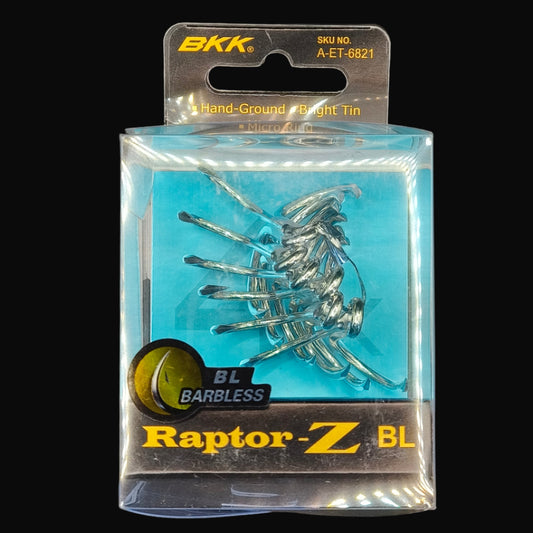 BKK Raptor Z Barbless Treble Hooks – high-strength, corrosion-resistant treble hooks for catch-and-release saltwater fishing.