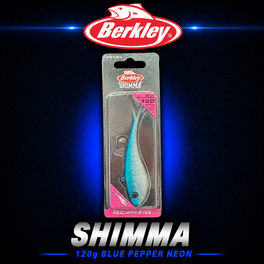 Berkley Shimma 120g Blue Pepper neon, Soft lure, Warren Hay Marine, Whangarei