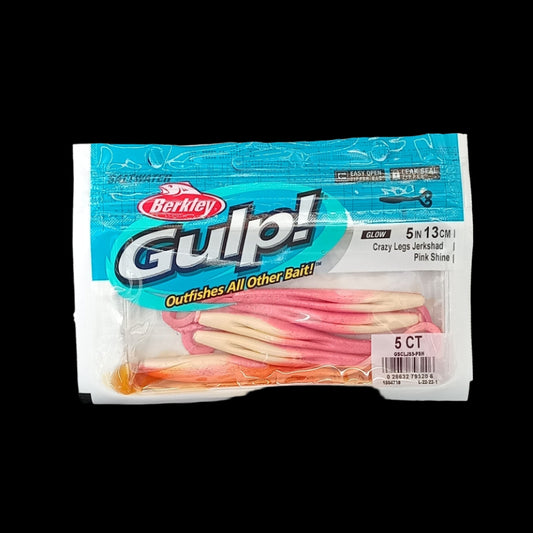 Berkley Gulp! 5" Crazy Legs in Water Melon – bright green softbait with fluttering legs and scent dispersion.