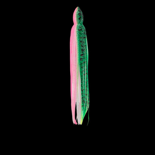 A fishing lure skirt with Pink and green colors. Blue Ocean 