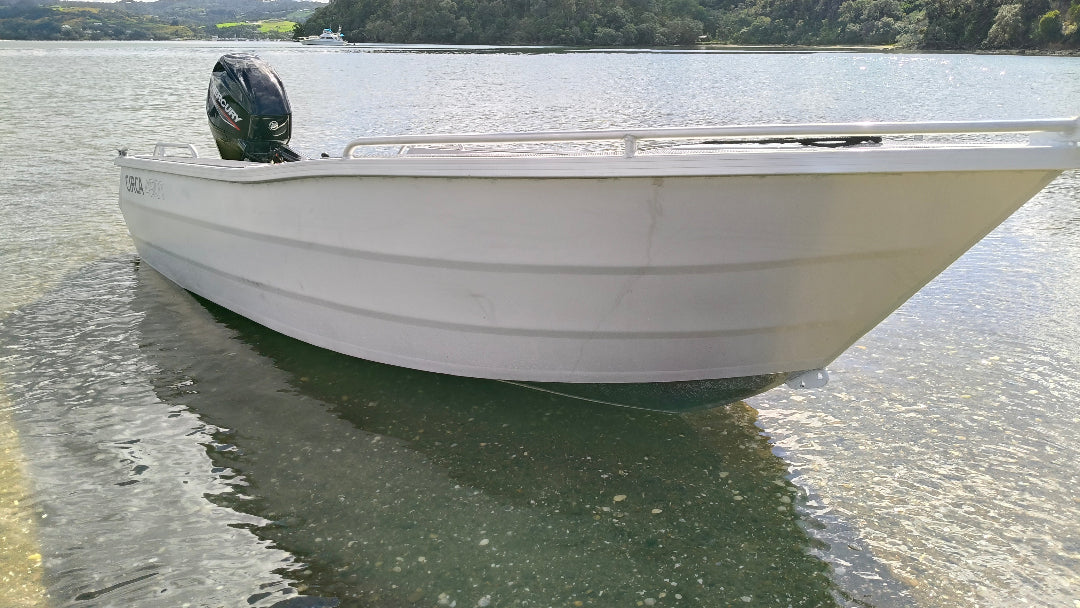 Circa 450 Tiller Steer Boat on DMW galvanised trailer – 40hp Mercury 4 stroke