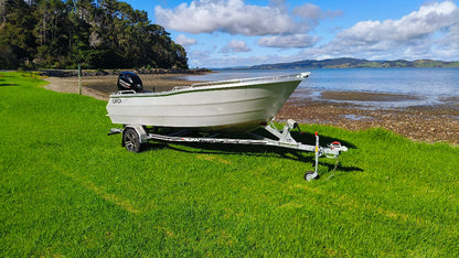 Circa 450 Tiller Steer Boat on DMW galvanised trailer – 40hp Mercury 4 stroke