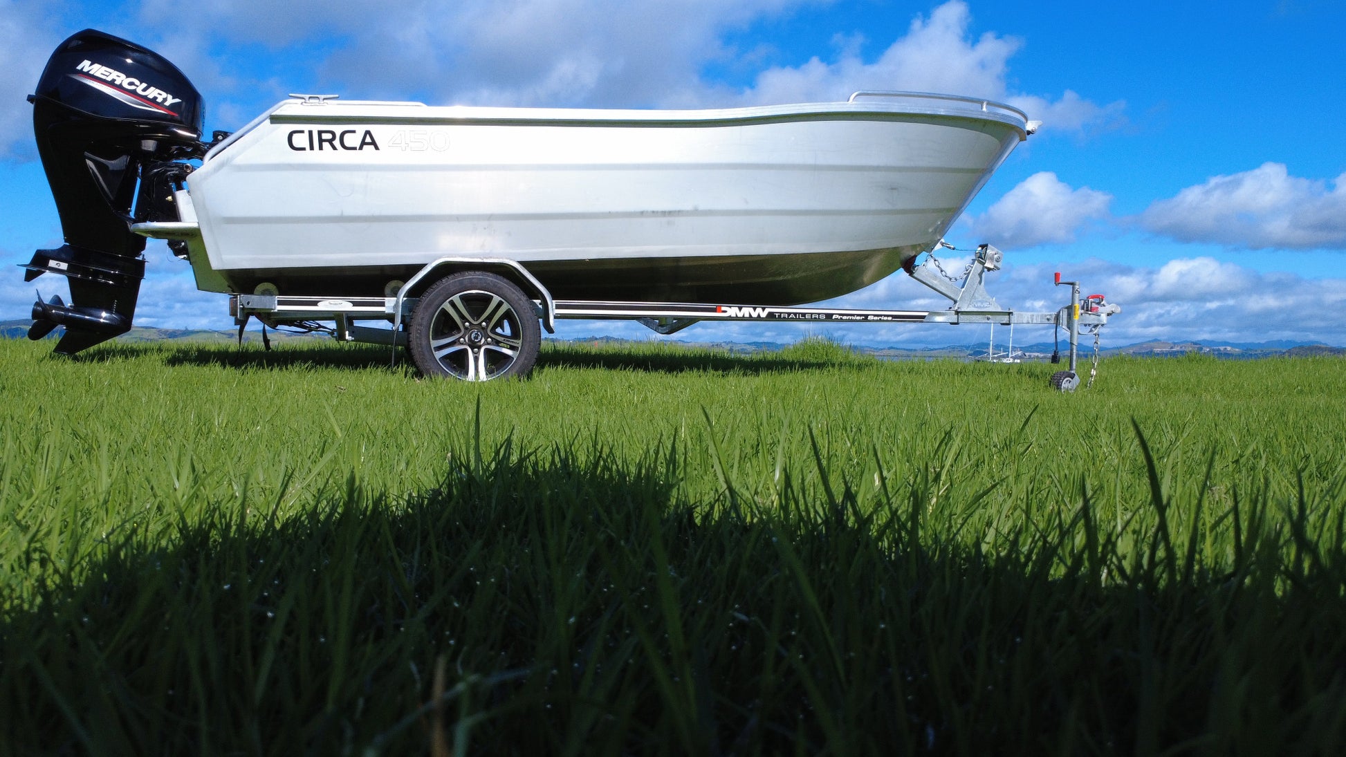 Circa 450 Tiller Steer Boat on DMW galvanised trailer – 40hp Mercury 4 stroke
