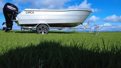 Circa 450 Tiller Steer Boat on DMW galvanised trailer – 40hp Mercury 4 stroke