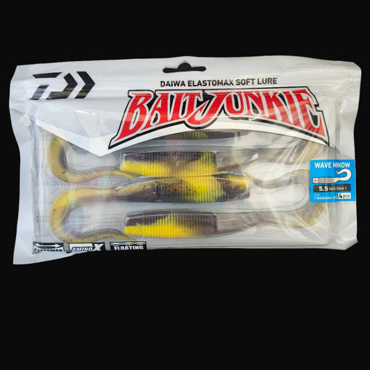 Banana Split “Daiwa Bait Junkie Wave Minnow 5.5 inch soft bait – realistic baitfish profile”