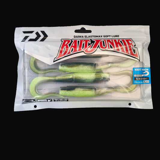 Killer Kutai “Daiwa Bait Junkie Wave Minnow 5.5 inch soft bait – realistic baitfish profile”