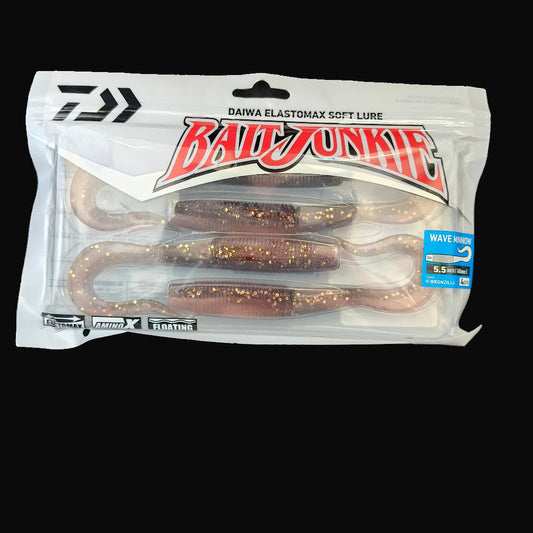 Bronzilla “Daiwa Bait Junkie Wave Minnow 5.5 inch soft bait – realistic baitfish profile”