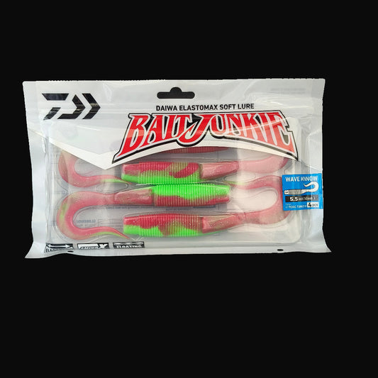 Toxic Turkey UV“Daiwa Bait Junkie Wave Minnow 5.5 inch soft bait – realistic baitfish profile”