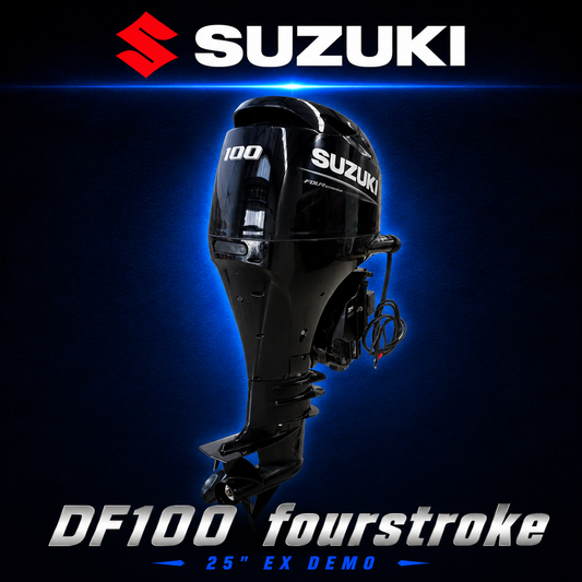 Suzuki DF100 ex demo (8 Hours) 25" leg including controls, Gauge and cables