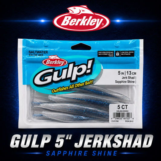 Berkley Gulp 5" Sapphire Shine Jerkshad, Softbait, Warren Hay Marine, Whangarei