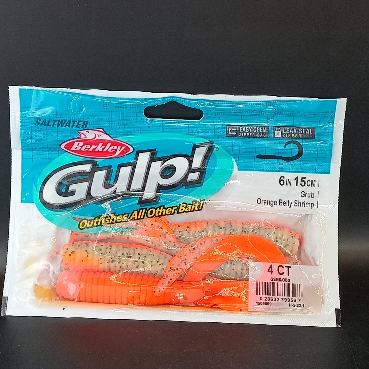 Gulp 6" Grub 'Orange Belly Shrimp"