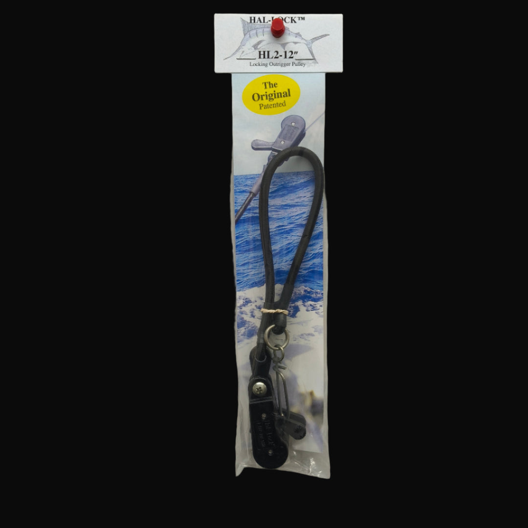 Hal-Lock Double Locking Outrigger Pulley – dual roller pulley with locking mechanism for offshore trolling and multi-line control.